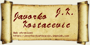 Javorko Kostačević vizit kartica